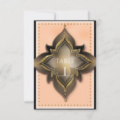 Numéro de table de fête Exotic Chic or noir et pêc (Devant)