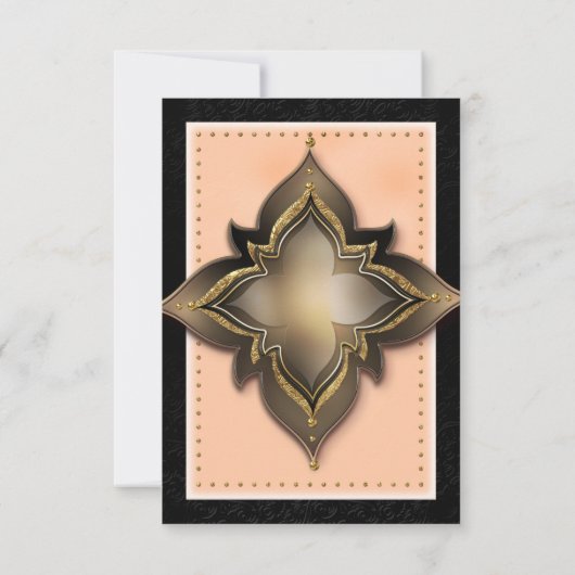 Numéro de table de fête Exotic Chic or noir et pêc (Dos)