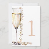 Numéro de table de fête prénuptiale Perles et Pros (Dos)