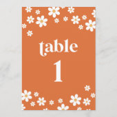 Numéro de table de fête prénuptiale rétro orange m (Dos)