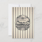 Numéro de table de fête rayé de cirque vintage (Dos)