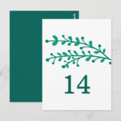 Numéro de table de feuillage simple vert (Devant / Derrière)