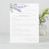 Numéro de table de fleur de lavande Menu de mariag (Debout devant)