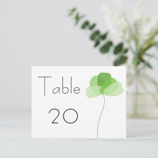 Numéro de table de fleurs simples Carte postale (Debout devant)
