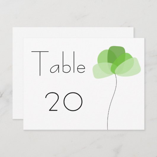 Numéro de table de fleurs simples Carte postale (Devant / Derrière)