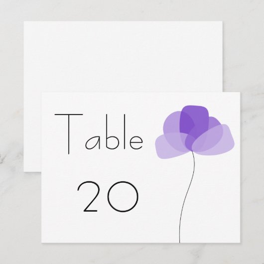 Numéro de table de fleurs simples Carte postale (Devant / Derrière)