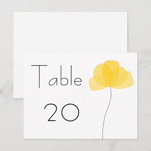Numéro de table de fleurs simples Carte postale (Devant / Derrière)