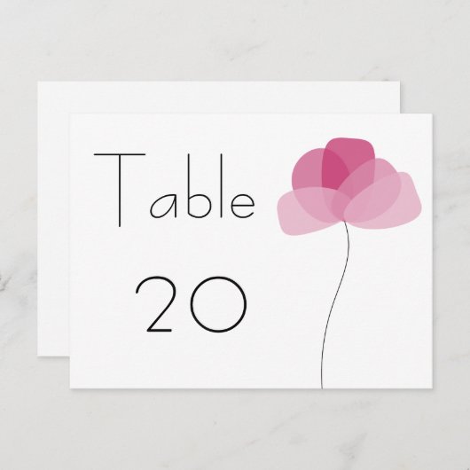 Numéro de table de fleurs simples Carte postale (Devant / Derrière)