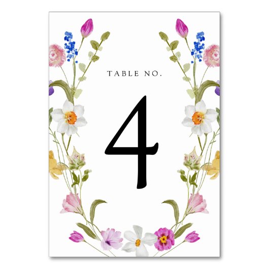 Numéro de table de floraison de fleur sauvage (Dos)