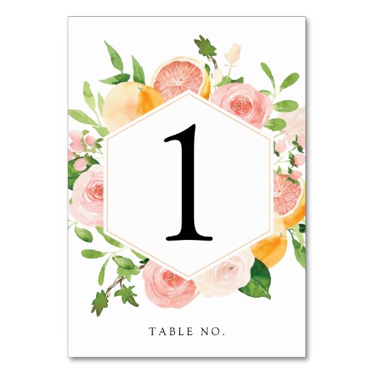 Numéro de table de fruit d'agrumes rose (Par défaut)