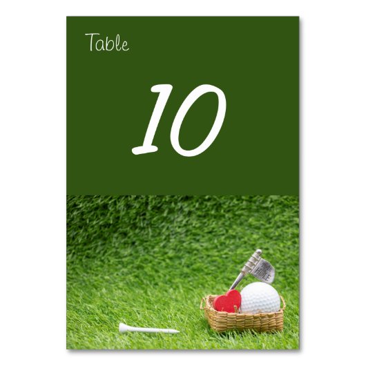 Numéro de table de golf avec basket-golf balle et  (Par défaut)