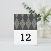 Numéro de table de Jacquard gris Carte postale (Debout devant)