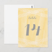 Numéro de table de la couleur aquarelle jaune (Devant / Derrière)