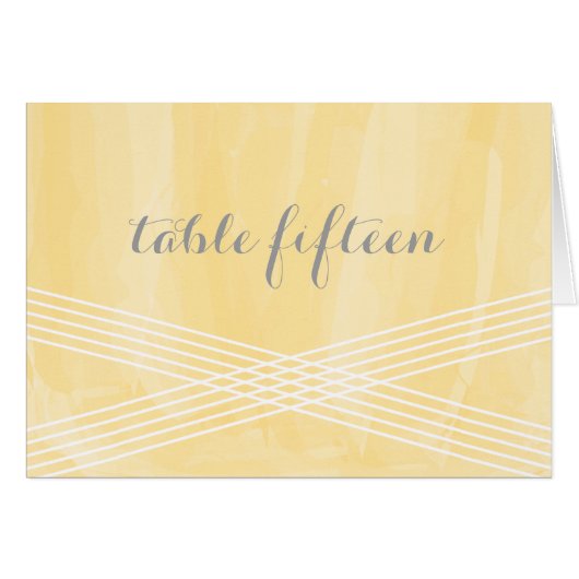 Numéro de table de la couleur aquarelle jaune (Devant horizontal)