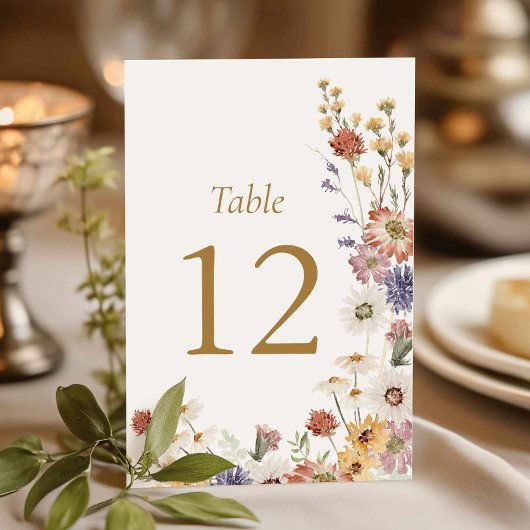 Numéro de table de la douche de mariée Fleur sauva