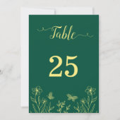 Numéro de table de la fleur d'or romantique émerau (Devant)