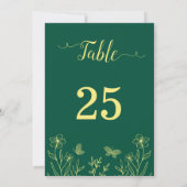 Numéro de table de la fleur d'or romantique émerau (Dos)