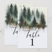 Numéro de table de la forêt rustique aux arbres à (Devant / Derrière)