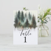Numéro de table de la forêt rustique aux arbres à (Debout devant)