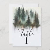 Numéro de table de la forêt rustique aux arbres à (Dos)