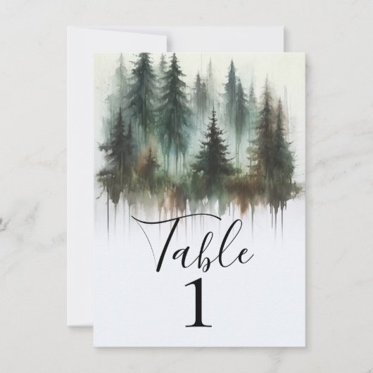 Numéro de table de la forêt rustique aux arbres à (Devant)