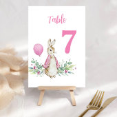 Numéro de table de lapin rose