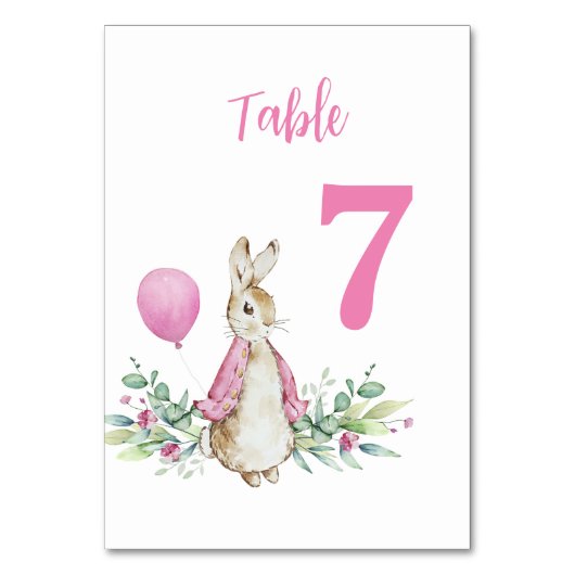 Numéro de table de lapin rose (Par défaut)