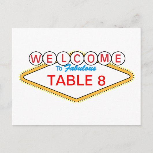 Numéro de table de Las Vegas (Devant)
