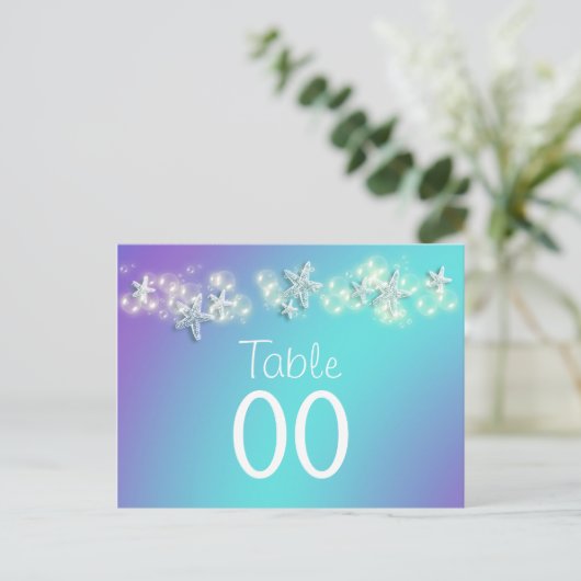 Numéro de table de l'étoile de mer bleu violet (Debout devant)