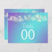 Numéro de table de l'étoile de mer bleu violet (Devant / Derrière)