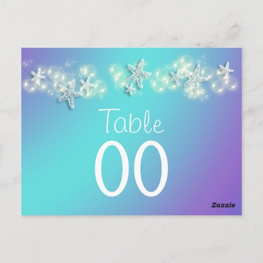 Numéro de table de l'étoile de mer bleu violet (Dos)
