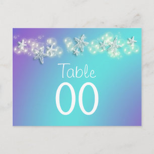 Numéro de table de l'étoile de mer bleu violet