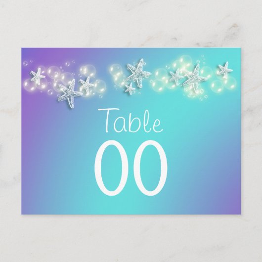 Numéro de table de l'étoile de mer bleu violet (Devant)