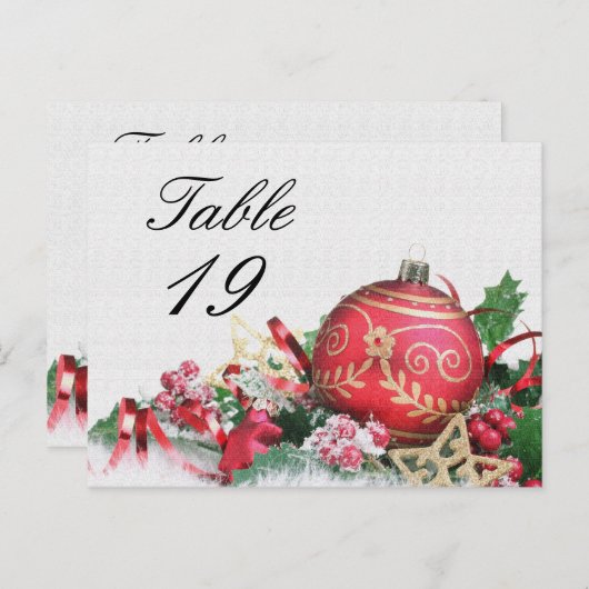 Numéro de table de l'événement Noël (Devant / Derrière)