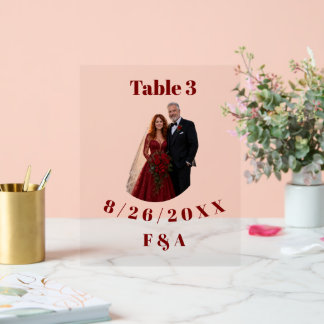Numéro de table de liste Engagement Photo de coupl