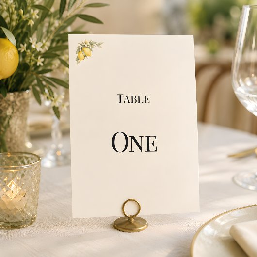 Numéro de table de luxe italien côtier méditerrané