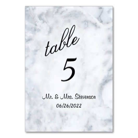 Numéro de table de marbre personnalisé (Par défaut)