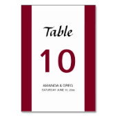 Numéro de table de mariage (Dos)