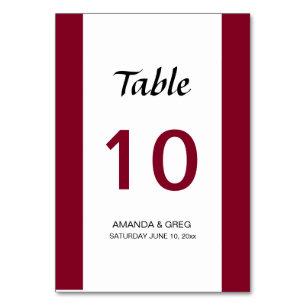 Numéro de table de mariage