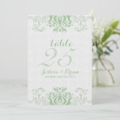 Numéro de table de mariage 2 en dentelle vert clai (Debout devant)