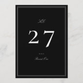 Numéro de table de mariage 5 x 7 noir et blanc for (Devant)