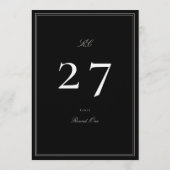 Numéro de table de mariage 5 x 7 noir et blanc for (Dos)