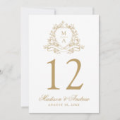Numéro de table de mariage à armoiries florales do (Devant)