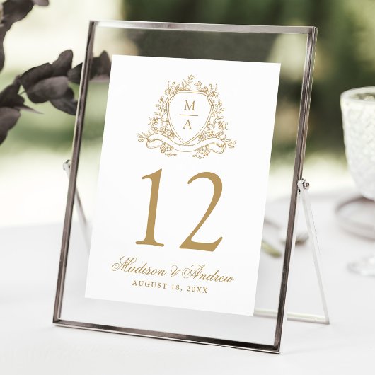 Numéro de table de mariage à armoiries florales do