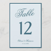 Numéro de table de mariage à bordure bleue de viei (Dos)