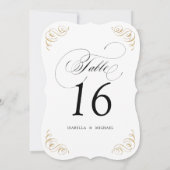 Numéro de table de mariage à calligraphie élégante (Dos)