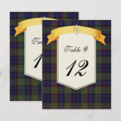 Numéro de table de mariage à carreaux Clan MacLell (Devant / Derrière)