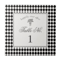 Numéro de table de mariage à carreaux Harlequin no