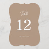 Numéro de table de mariage à découper en écriture (Dos)