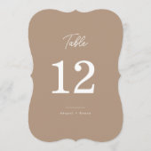 Numéro de table de mariage à découper en écriture (Devant)